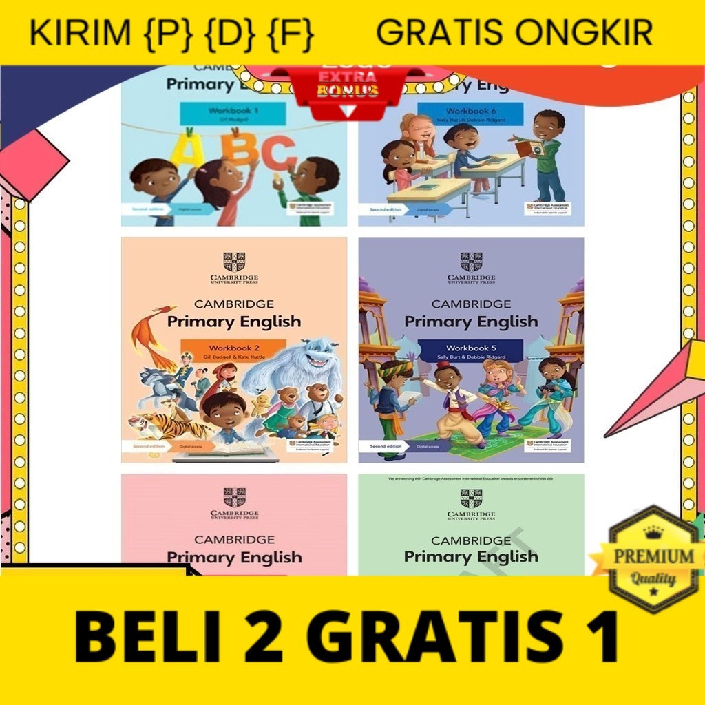 

{P} {D} {F} Second Edition / Cam Primary English Workbook 1 2 3 4 5 6 / Hitam Putih
