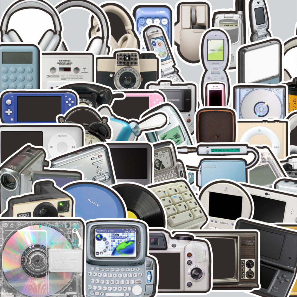 

Stiker Cutting Pack Stiker Seri Perangkat Teknologi Vintage Mix 2 Isi 100Pcs Series Aesthetic Lucu Keren Untuk Koper Bahan Vynil