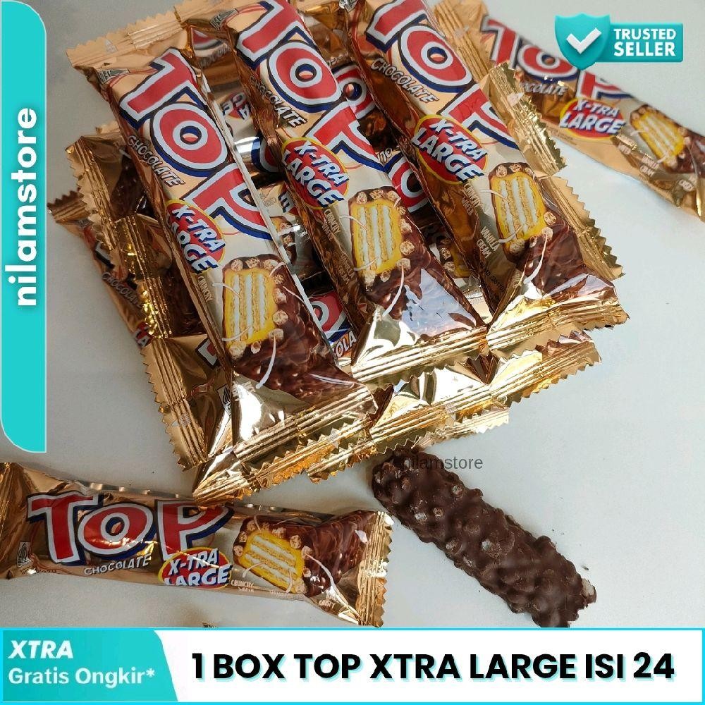

1 BOX ISI 24 PCS COKELAT TOP X-TRA LARGE PROMO - COKELAT CARAMEL TOP DELFI