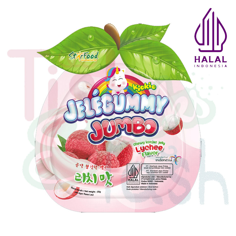 

Kiokio Jelegummy Jumbo Lychee 35gr Jelly Food Makanan Puding Jeli Chewy Konjac GROSIR