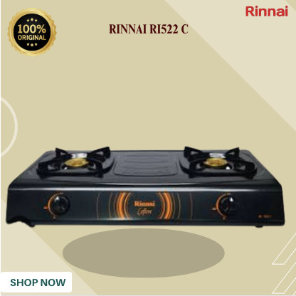RINNAI KOMPOR GAS 2 TUNGKU RI-522C/RI522C/RI522 C/RI 522C/RI-522 C/RI 522 C/RINNAI ORIGINAL GARANSI