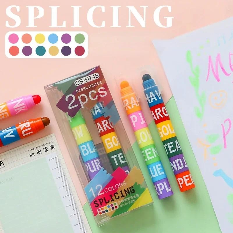 

6/12 Colors Splice Mini Bible Highlighters Vintage Candy Colors Pastel Gel Highlighters Markers