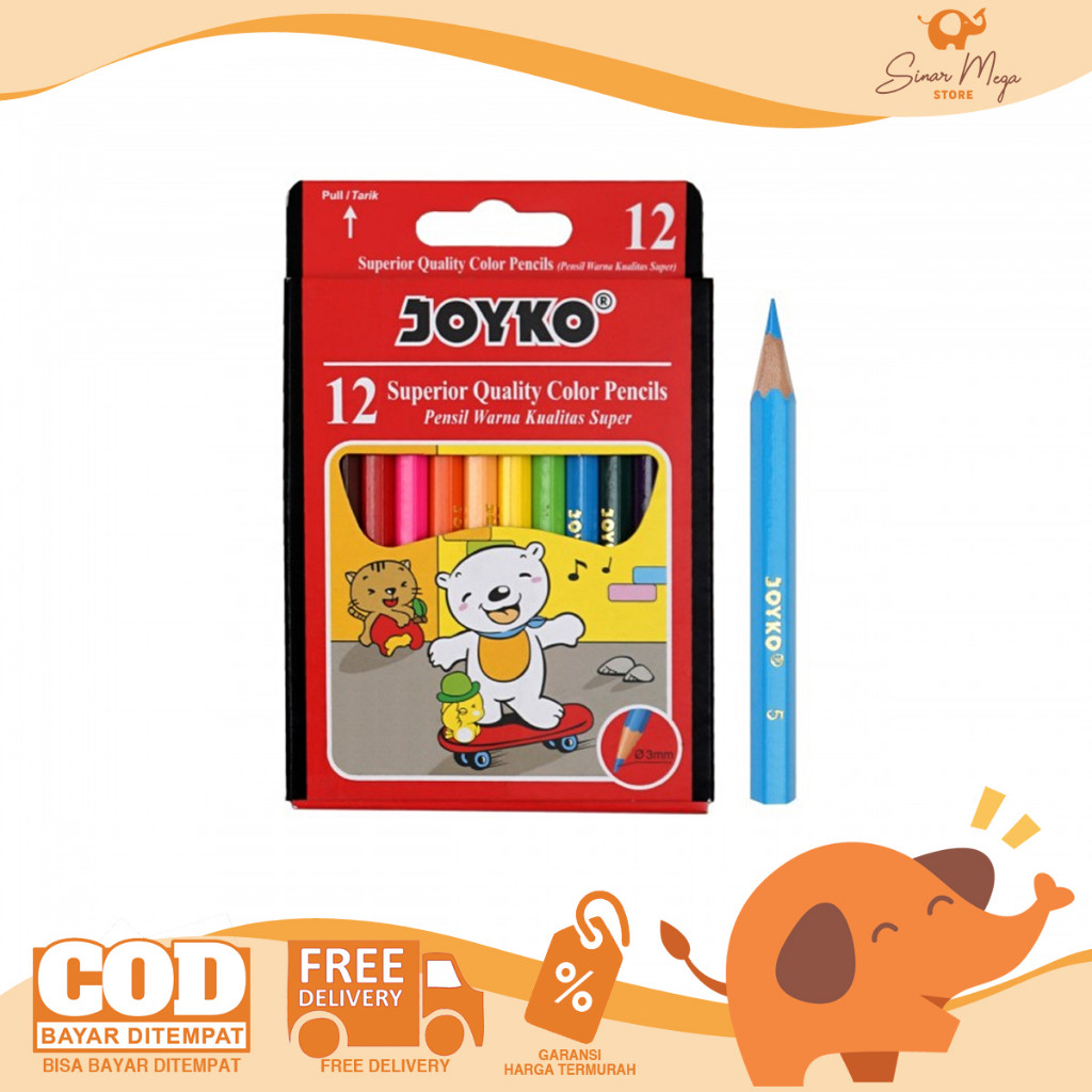 

Joyko Pensil Warna Pendek Mini CP-S12 Colour Pencil Small Murah Berkualitas