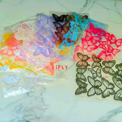 

(10 pcs) Hiasan Kue Kupu-kupu Mika | Cake Topper Butterfly Transparan | Topper Kue Ulang Tahun