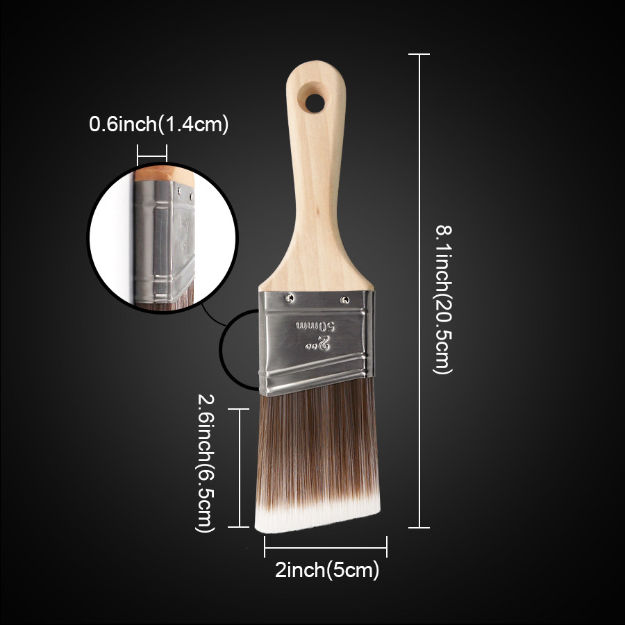 

2 inch premium angled brush for industrial decoration; great helper for DIY wall painting