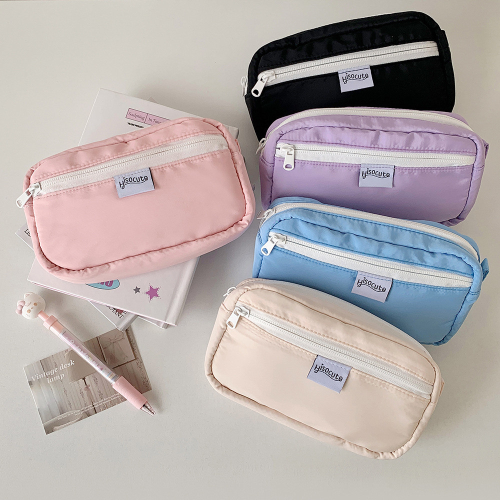 

Ins Style Simple Style Multi-Layer Pencil Case Large Capacity Portable Stationery Buggy Bag Student Fabric Pencil Bag