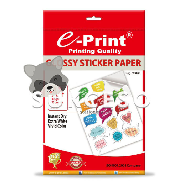 

Eprint E-Print Sticker Glossy A4 135gr / Kertas Stiker Glossy