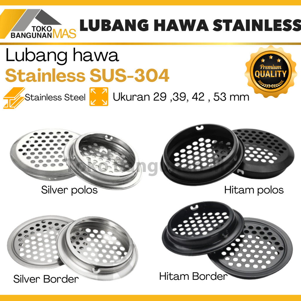 Lubang Hawa Cabinet Saringan Udara Stainless Ventilasi Udara bulat Stainless