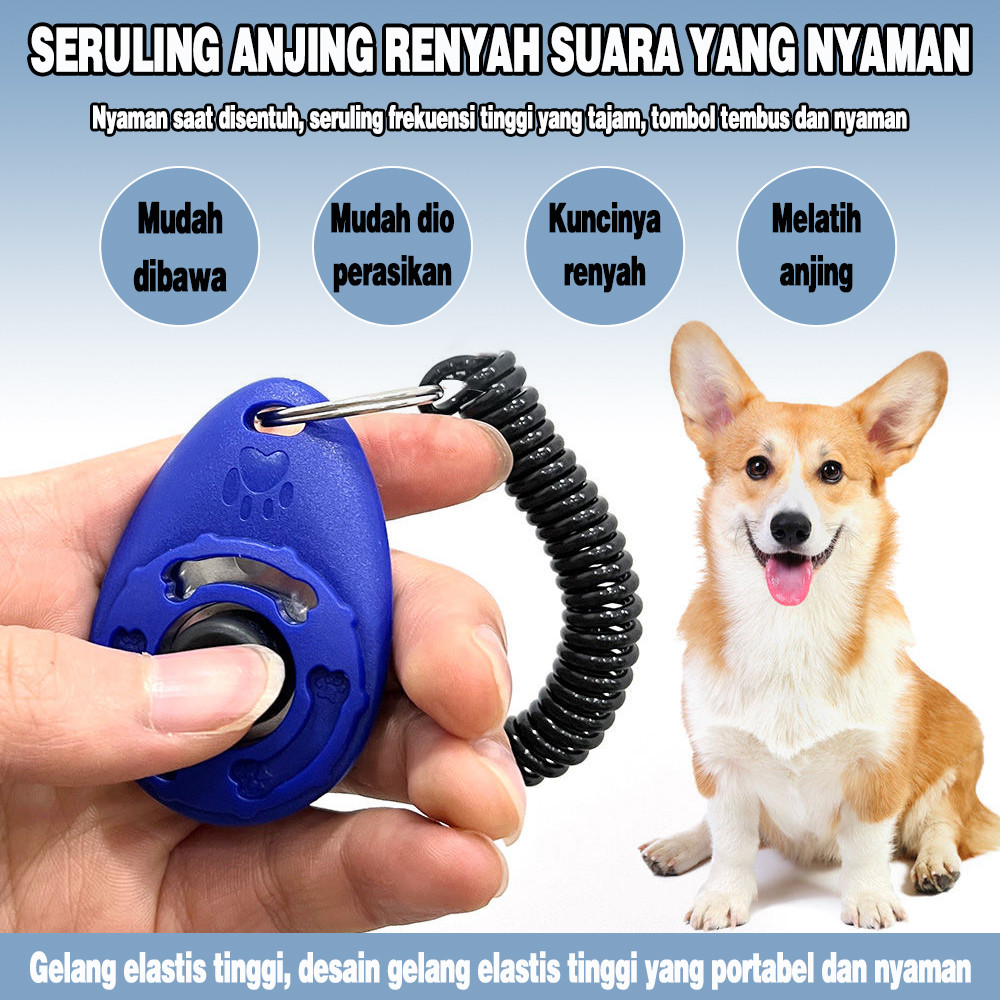 Clicker Anjing Kucing Pet Suara 2-in-1 Pelatihan Clicker Dog Tombol Kucing Trainer
