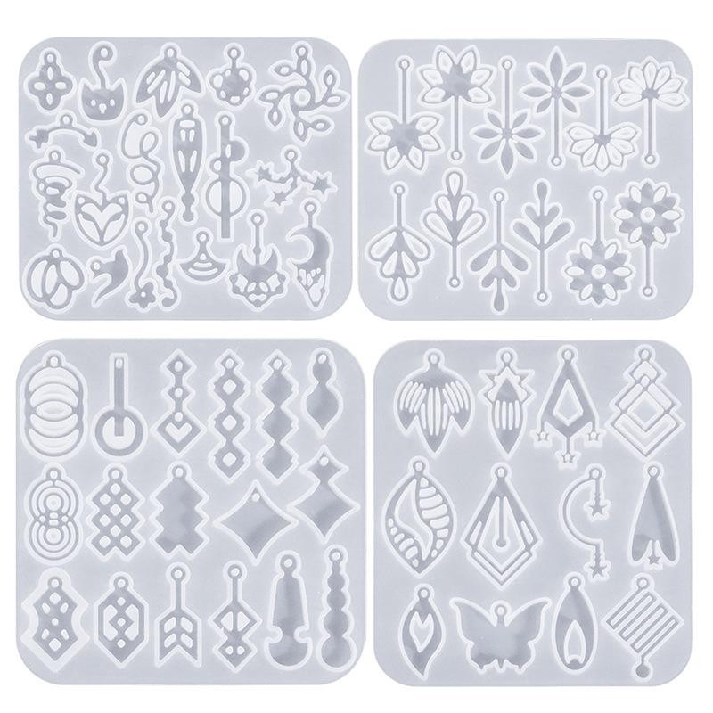 

Leaf Moon Flowers Heart Shape Earring Pendant Silicone Mold Crystal Epoxy Resin Earring Molds Creative Jewelry Necklace Pendans
