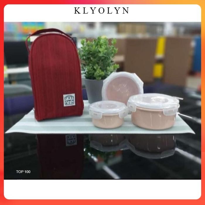 THE LUNCH BOX PORCELAIN SET OF 3 - Merah, Porcelain