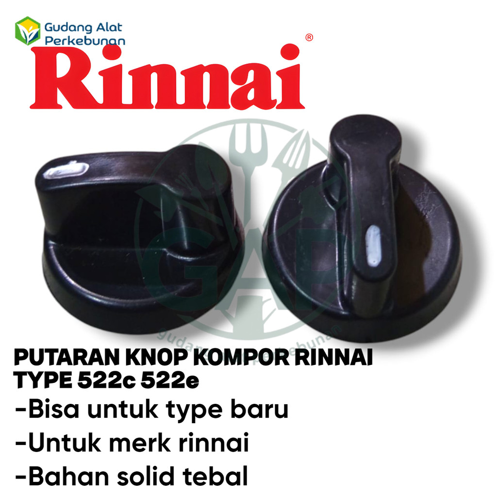 KNOP KOMPOR GAS RINNAI MODEL BARU 522c 522e