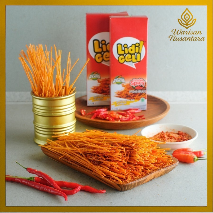 

Mie Lidi Geli Snack Cemilan Pedas Kekinian gurih dan enak