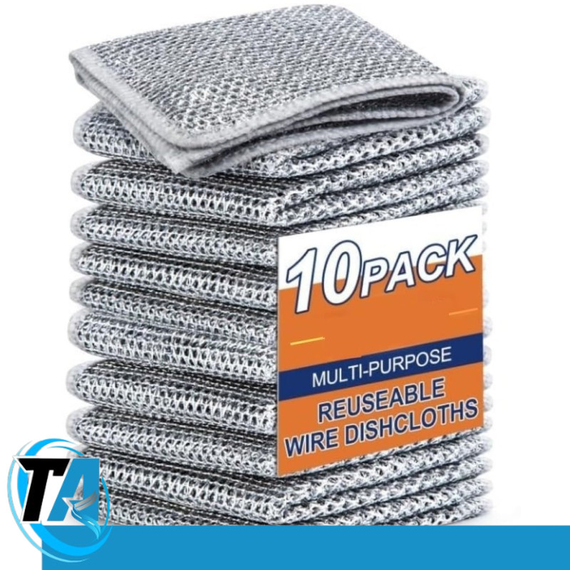 

FMA Non-Stick Steel Wire Dishcloths Double-Layer Design 20x20cm 10PCS - FM-N20