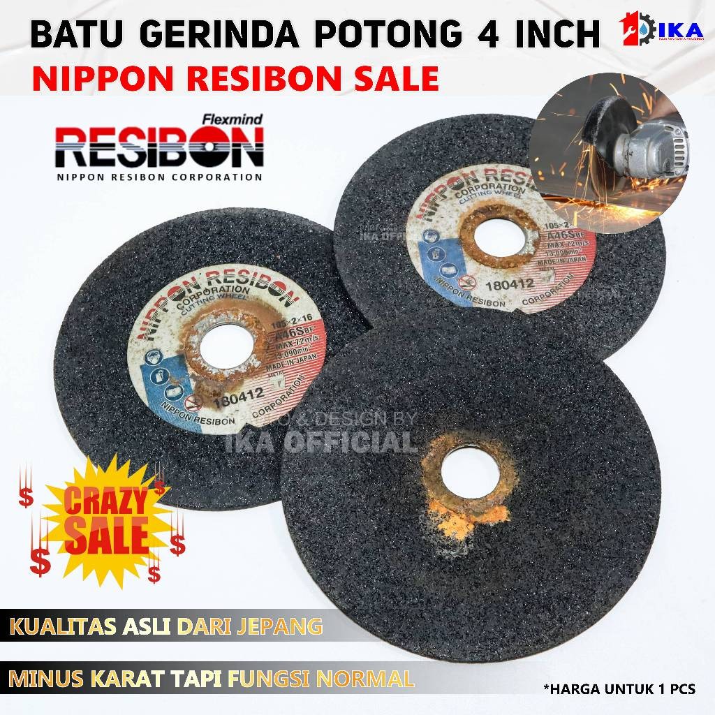 CRAZY SALE Batu Gerinda Potong Nippon Resibon 4" (105X2X16) / Mata Gerinda Nippon Resibon Potong 7" 