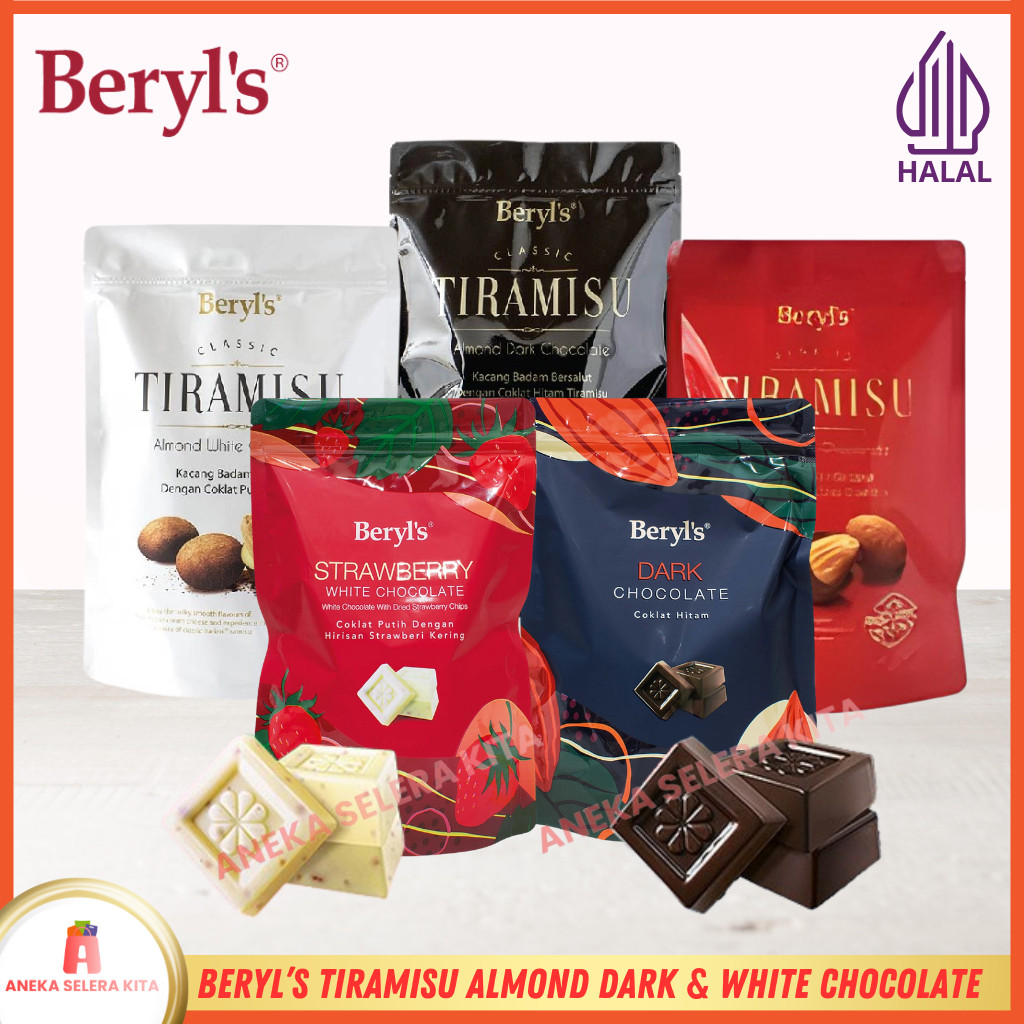

New Beryls Classic Tiramisu Almond Green Tea, Milk, Dark & White Chocolate Dried Strawberry 280g-300gPremium