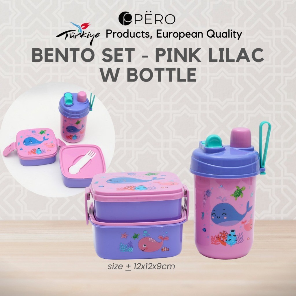 TERLARISPero Bento Set + Bottle / Tempat Makan + Botol Minum Anak / Tempat Makan Anak dan Botol Minu