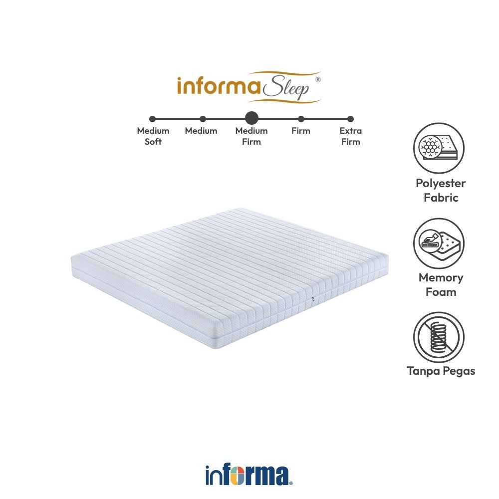 Informa Sleep 160x200x20 cm Raven Kasur Memory Foam - Putih Mattress Matras Kasur Tidur Perlengkapan