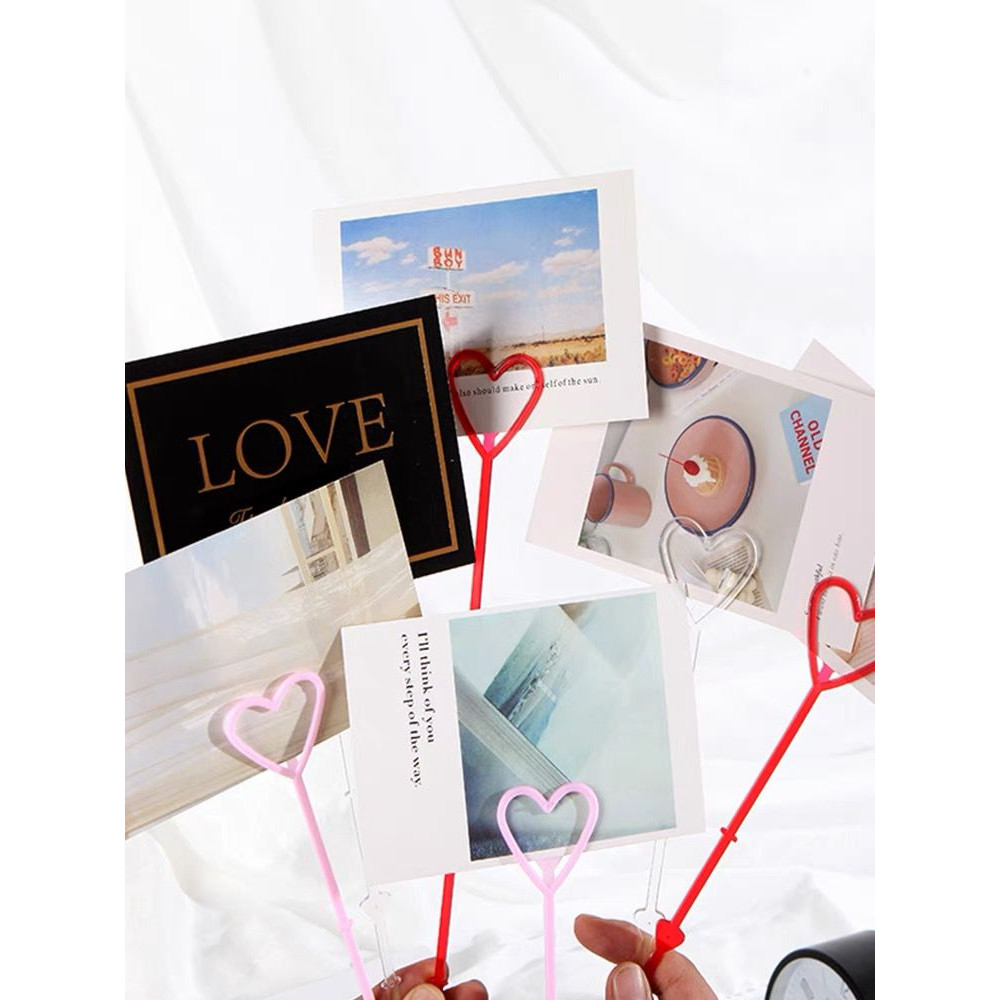 

Stick Klip Kartu Card Buket Bunga / Stick Card Greetings Bentuk Love & Bulat Holder Stik Bunga Buket