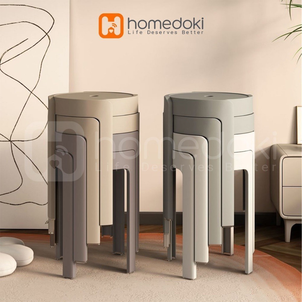 Homedoki  Kursi Makan / Kursi Plastik / Kursi Bulat Minimalis / Kursi Makan Minimalis