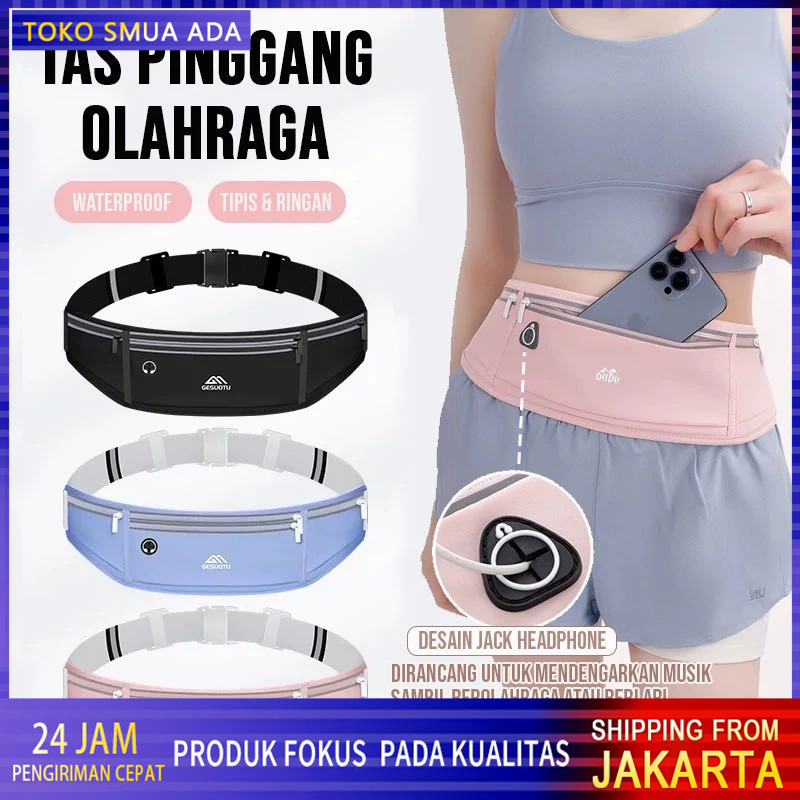 Tas Lari Unisex/Tas Lari/Tas Pinggang Olahraga/Tas Pinggang Multi Fungsi/Running Belt / Tas Pinggang