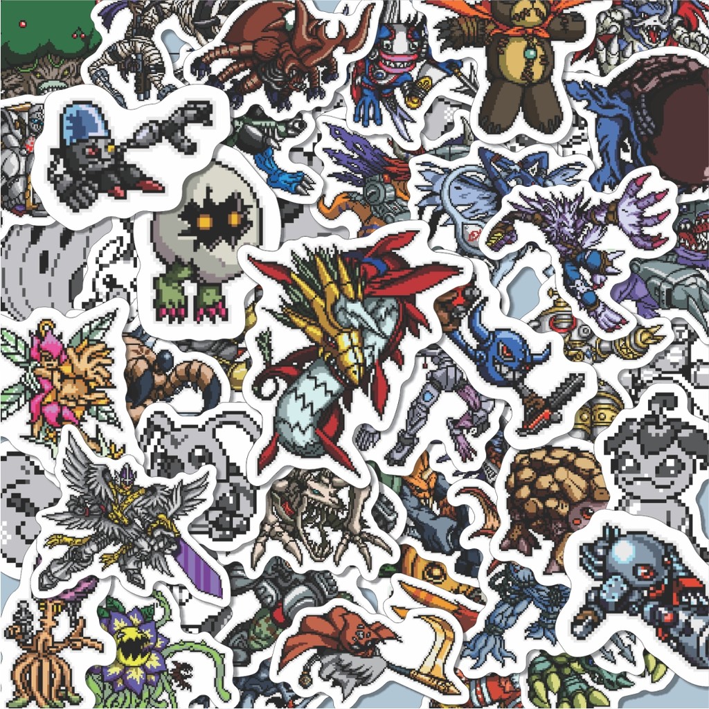 

100PCS Lucu Stiker Pixel Digimon V72 Stiker Aesthetic Stiker Anti Air Stikers Berperekat Waterproof sticker decal buat Motor Helm Buku Journal Koper Casing HP Laptop Botol Minum Hadiah anak