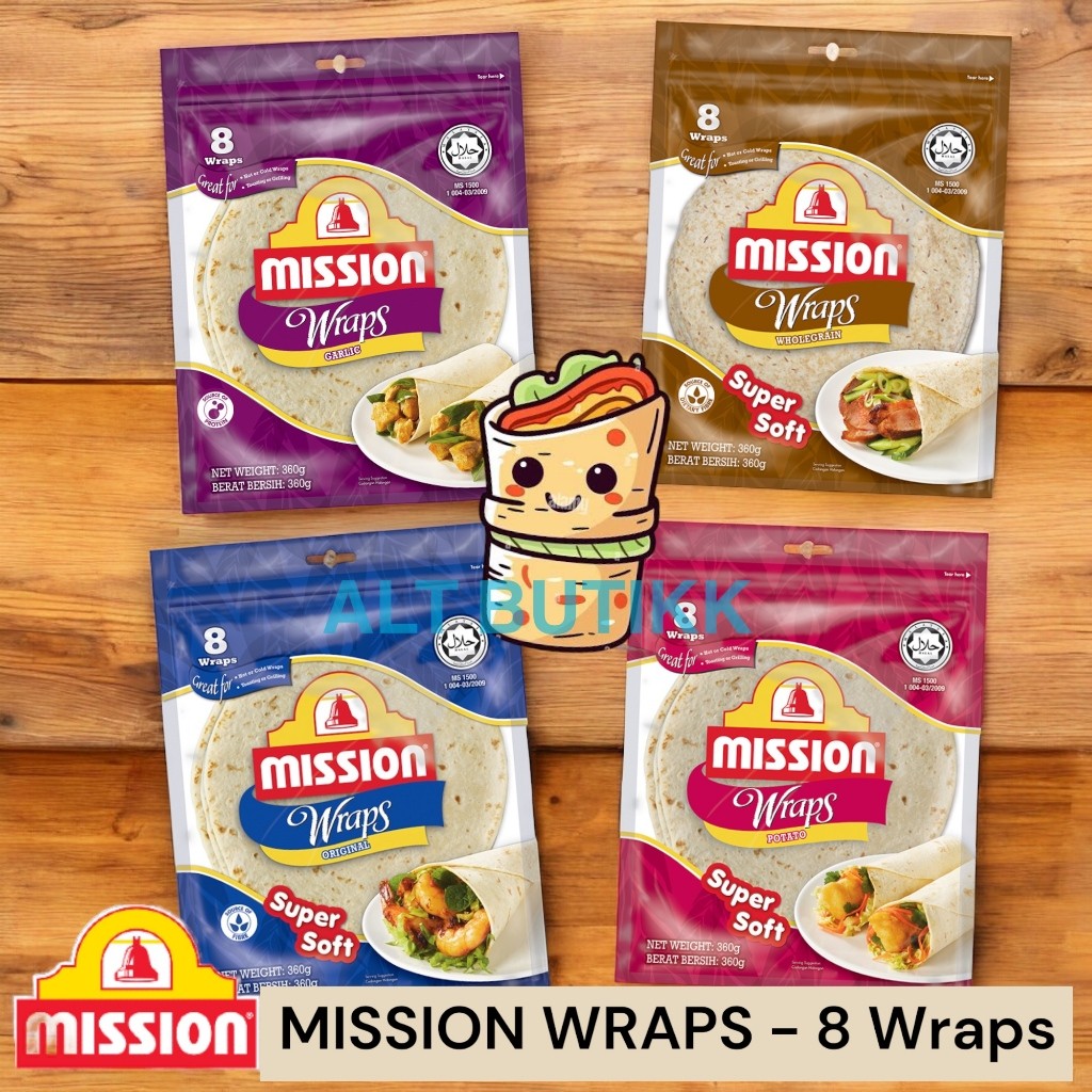 

MISSION WRAPS 360 GR ( ISI 8 WRAP ) KULIT TORTILLA KEBAB BURRITO SALAD