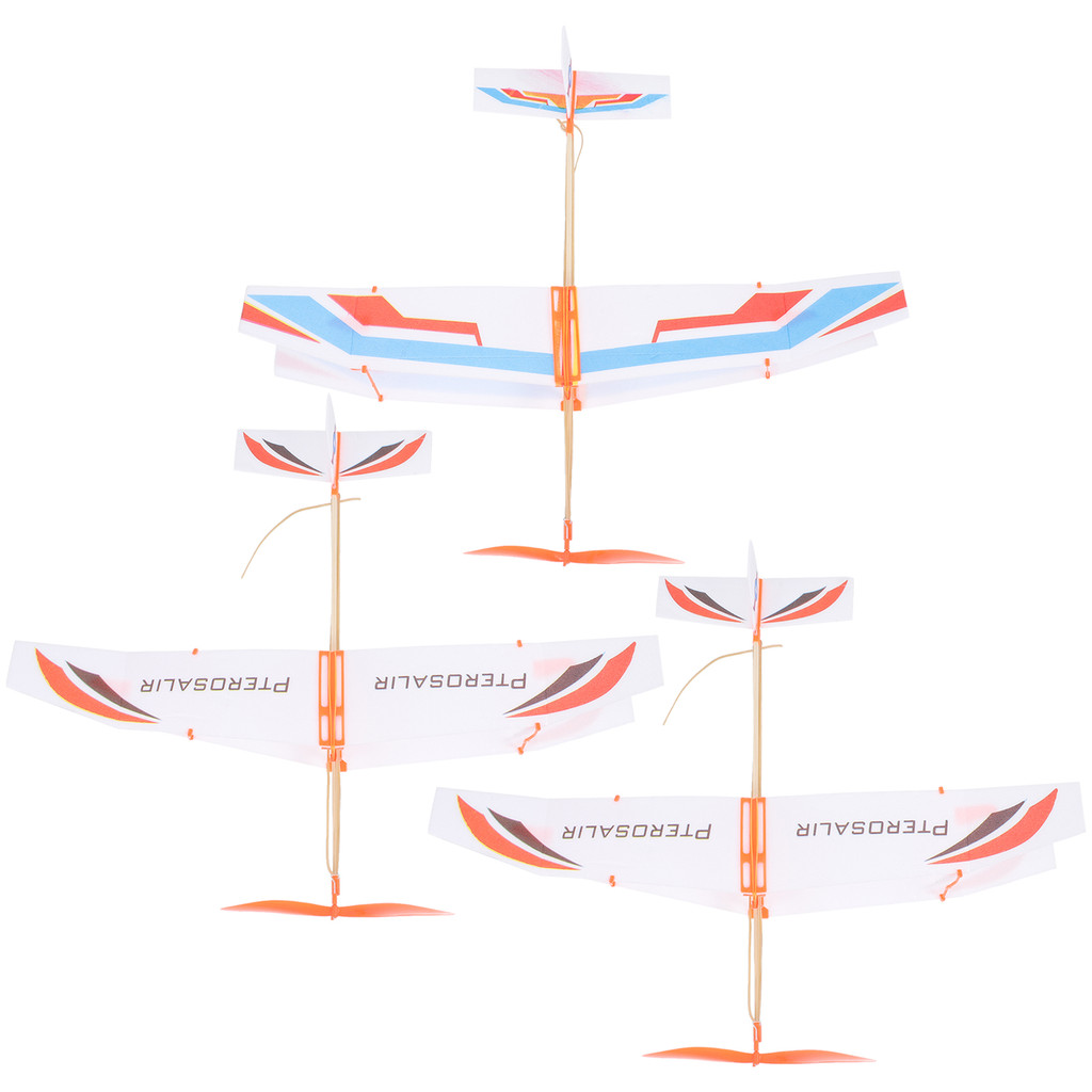 3pcs Rubber Band Airplane Glider Plane Toy Kids Outdoor Educational Plaything Compact Assemble Aircr