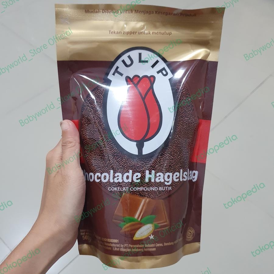 

Tulip Chocolade Hagelslag Coklat Meses Ziplock Pouch 500gr