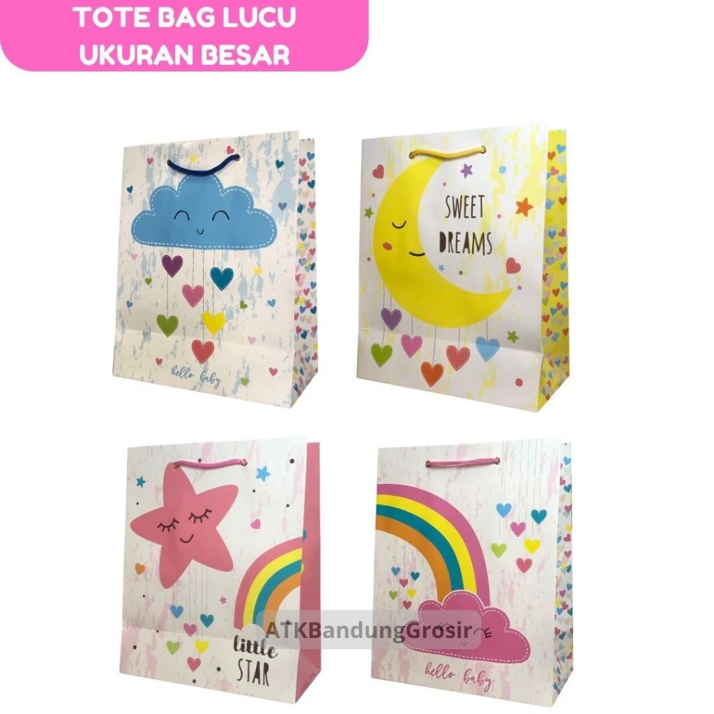 

Paper Bag Goodie Bag Kiky Lucu Tas Tali ukuran C (Besar) - SATUAN- SHAGB