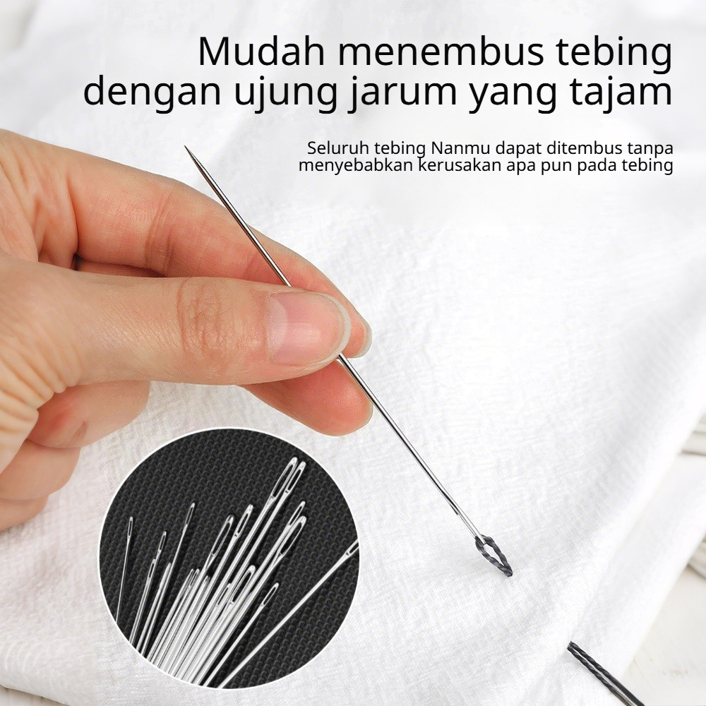 Jarum jahit tangan anti karat Jarum Big Eye Jarum ramping Jarum jahit tangan mudah dijahit tahan lam
