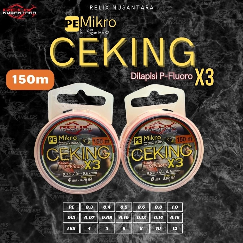 Senar PE CEKING HS X3 150 Meter Relix Nusantara Pe Mikro Senar Pancing