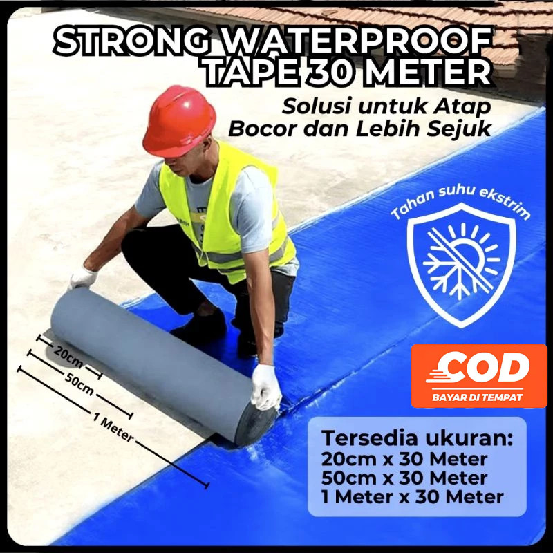 ROOFING Lakban Anti Bocor 30M Foil Butyl Rubber Waterproof Tape Lakban Magic Lakban Anti Bocor