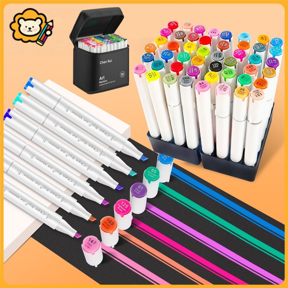 

Chen Rui Marker Pen Set Markers Umum Dua Sisi Kepala Tulis Luas