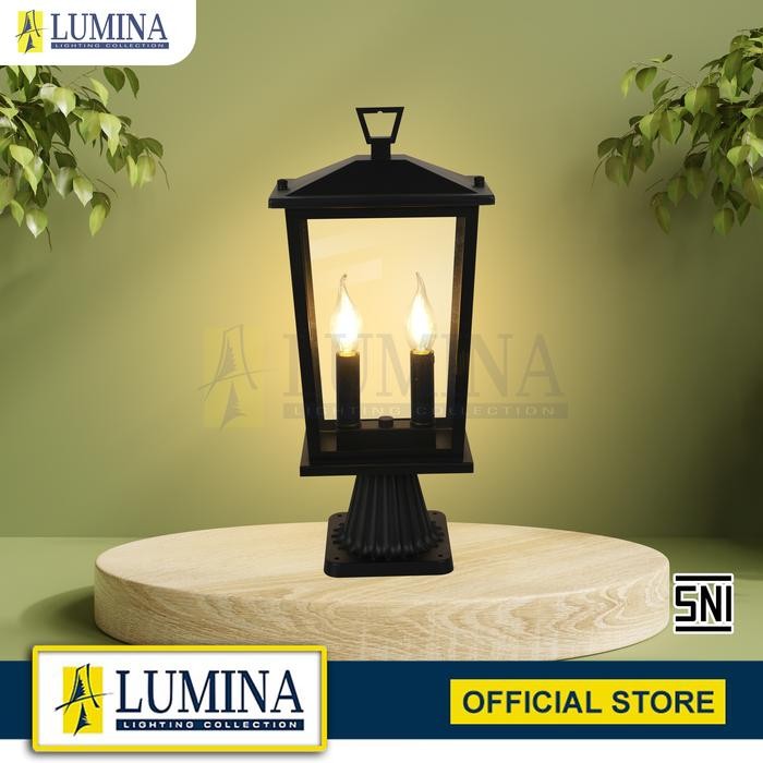 LUMINA Lampu Hias Lampu Gerbang Fitting Lampu Lampu Taman  Model Minimalis - Type 2602/2GM SBK