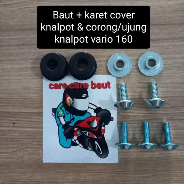 baut + karet cover dan corong/ ujung knalpot vario 160
