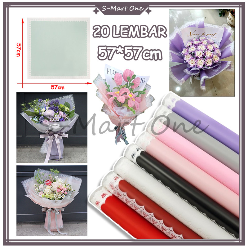 

SM 20 Lembar Kertas Buket Bunga Motif Renda Lace Border 57*57cm