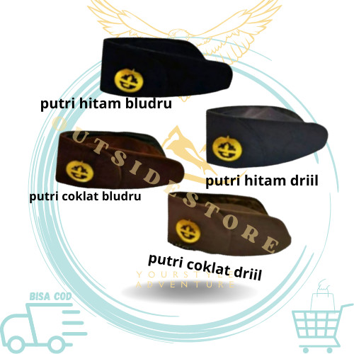 Peci Pembina Pramuka + Krawang (Pin) / Topi Peci Pembina Pramuka Putra Putri