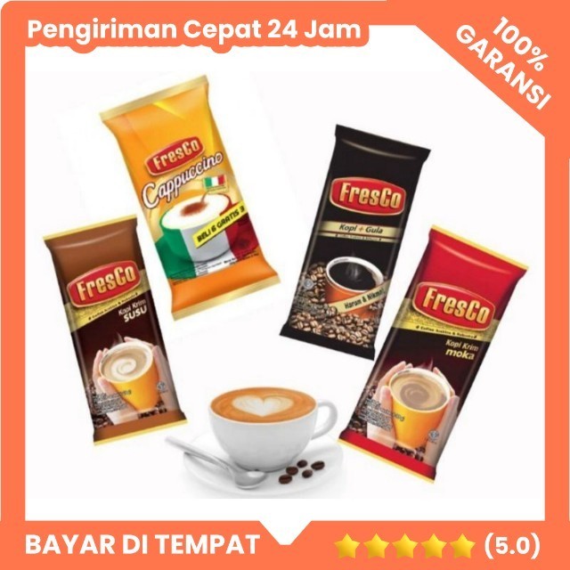 

Fresco Bag 9pcs X 25gr All varian kopi gula - cappucino - kopi susu - moca