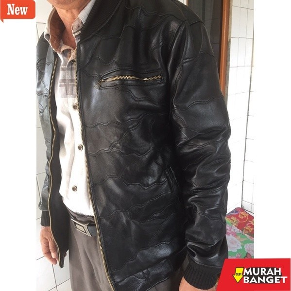 jaket kulit pria garut JAKET KULIT DOMBA ASLI SAMBUNGAN MODEL BOMBER