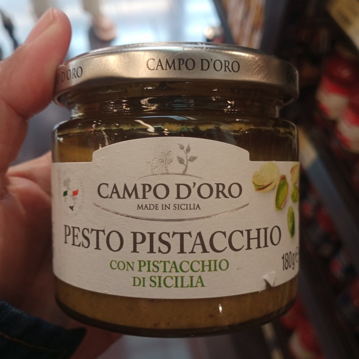 

Campo D'Oro Pistachio Pesto W/ Sicilia 180gr - Pesto Pistacchio Di Sicilia / Saus Pasta