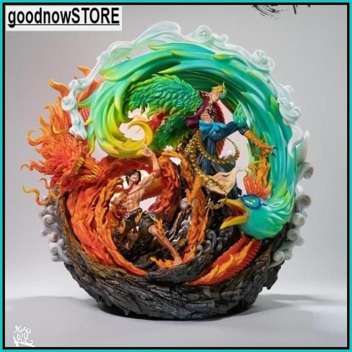 Rare Action Figure Portgas D Ace dan Marco The Phonix Resin Anime One Piece Ace & Marco By MT Studio