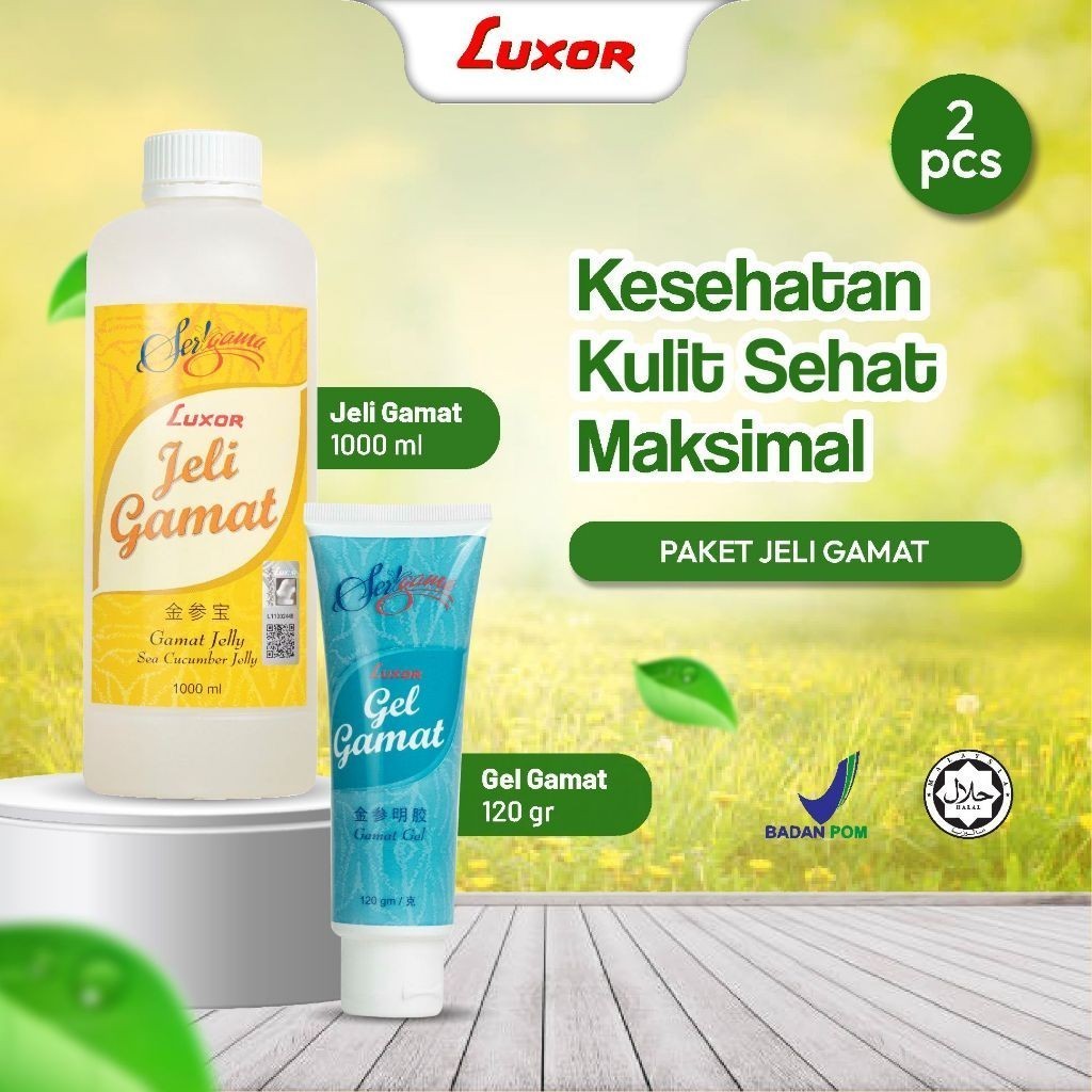 Luxor Jeli Gamat + Gel Gamat Ekstrak Kolagen Teripang Emas Cell Growth Factor 1000 ML & 120 Gram Ori