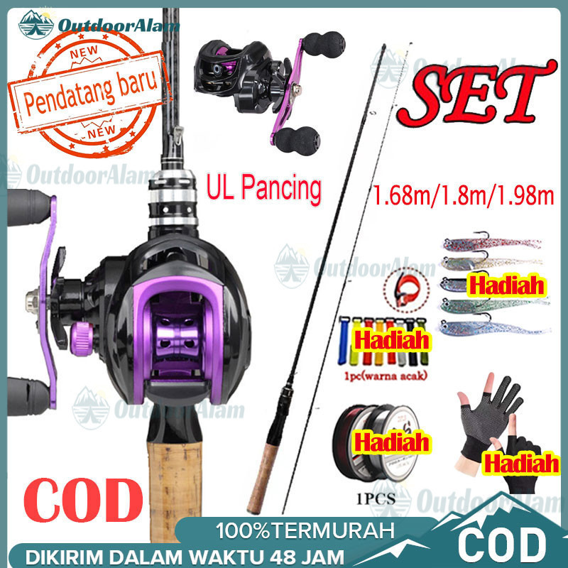 Set Pancing Lengkap Murah Pancing 1 Set Lengkap Kuat COD Set  Spinning Baitcasting Casting Fishing R