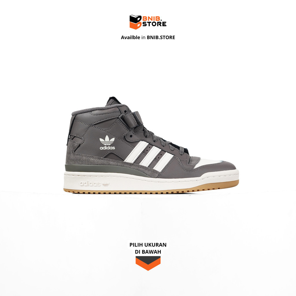 Sepatu Sneaker Pria Adidas Forum Mid Charcoal Brown [IG3786] Original