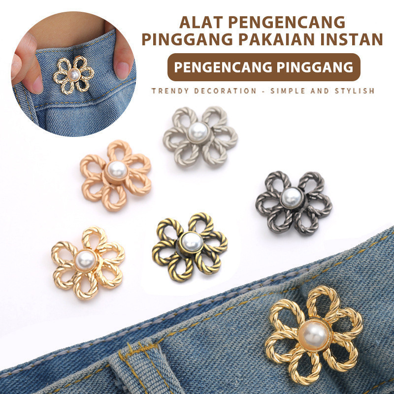 Kancing Jeans Kait, Kancing Jeans Adjustable, Pengecil Pinggang Celana Jeans, Kancing Ajaib