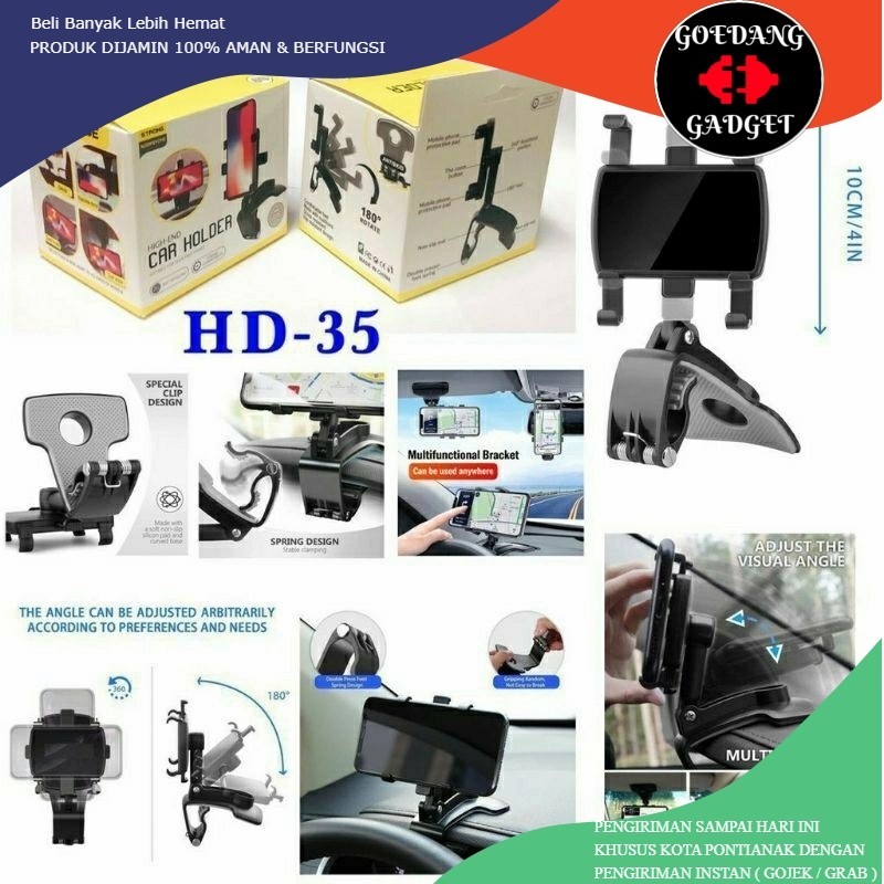 HD35 HOLDER HP MOBIL CAR HOLDER SPION / DASHBOARD MULTIFUNGSI HD-35 CAR PHONE HOLDER HD 35