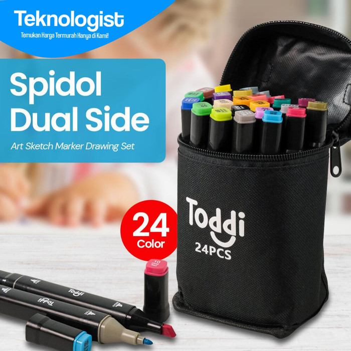 

Toddi Spidol Dual Side Fine Art Marker Brush Double Tip 1.0mm 6.0mm