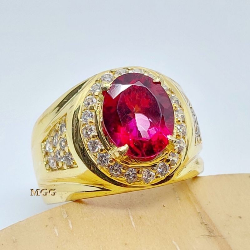 CINCIN PERMATA BATU NATURAL PINK TOPAS ORIGINAL