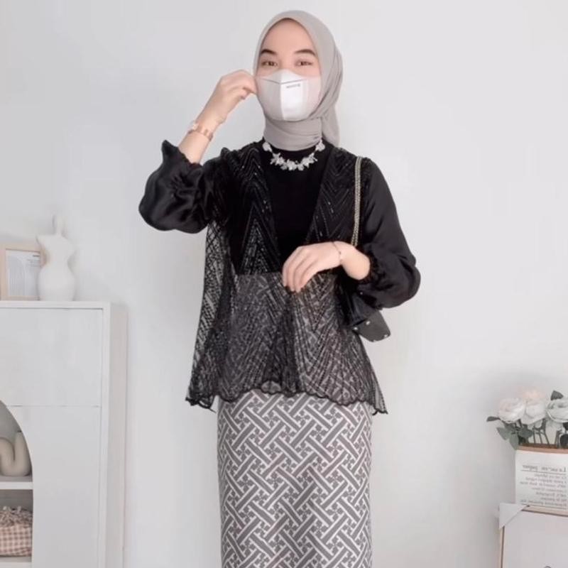 ALEA OUTER CROP BRUKAT ORGANZA / Blazer Kondadangan Full Payet